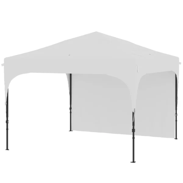 3x3 m Garden Gazebo with Adjustable Height on 3 Levels, in Polyester and Steel, White