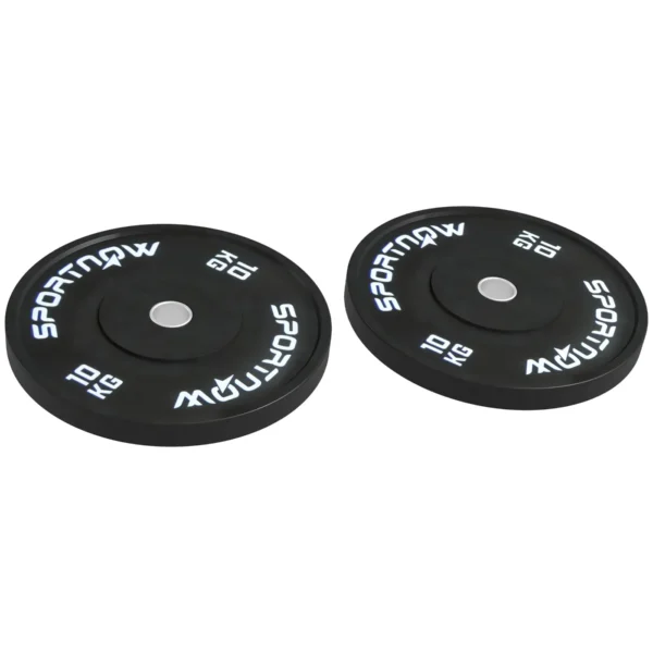 Set of 2 10kg Gym Discs for Barbell and Dumbbells with Ø5cm Attachment, Black