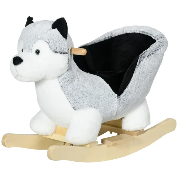 Husky Dog Rocking Horse for Children 18-36 Months, 60x33x50cm, Grey