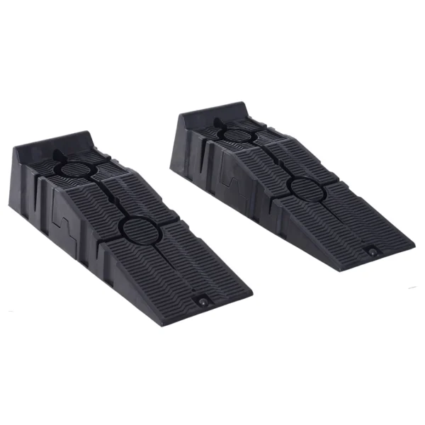 Set of 2 Plastic Car Ramps with Maximum Load 5 Tons, 91x30x21 cm, Black