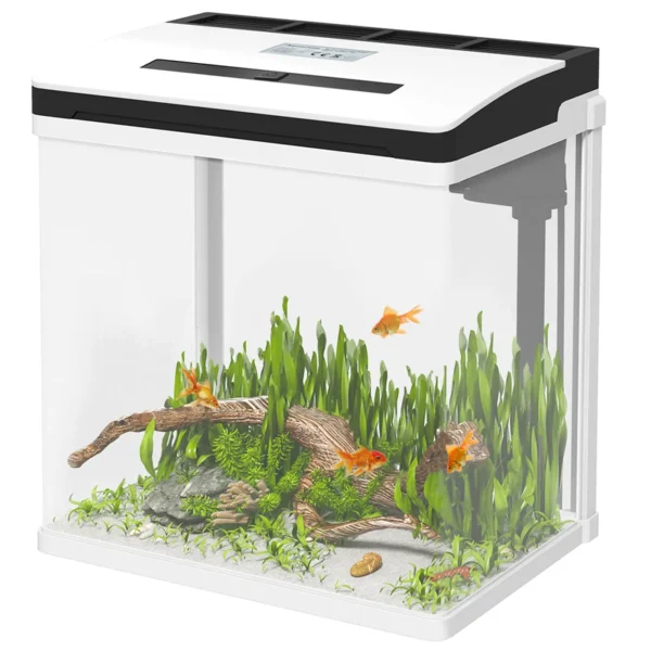 Aquarium 13L LED with Ventilation Holes, HD Glass and ABS, 29L x 20D x 30.5H cm