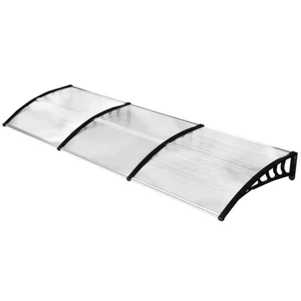 Curved Outdoor Canopy with Screws and Bolts Included, in Polycarbonate, PP and Aluminum, 122x89x24 cm