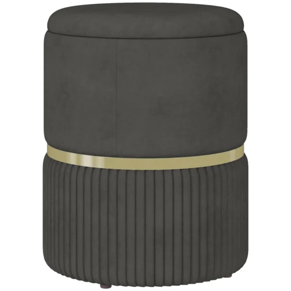 Storage Pouf 120 kg max for Living Room, Entrance and Bedroom, in Polyester, 36x36x44 cm, Grey