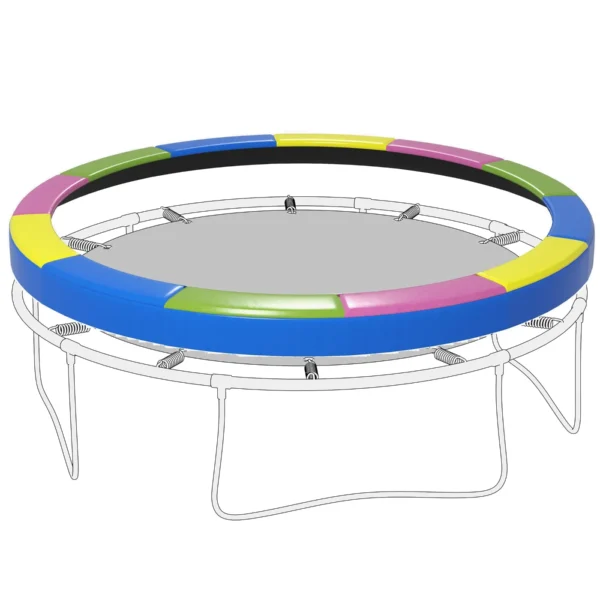 Trampoline Cover Ø366x30 cm Foldable and Portable, in Plastic, PE and Foam, Multicolor