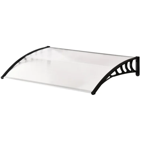 Curved Outdoor Canopy with Screws and Bolts Included, in Polycarbonate, PP and Aluminum, 122x89x24 cm