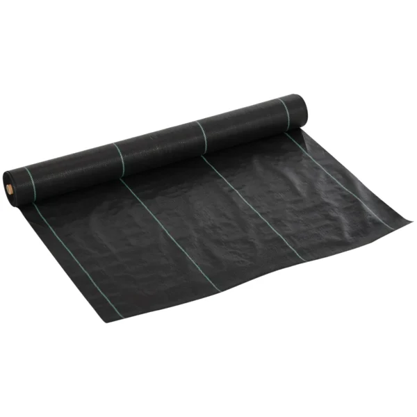 50x1m PP Draining and Breathable Mulch Sheet for Vegetable Garden, Greenhouse and Garden, Black