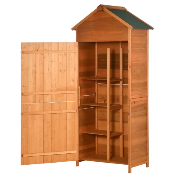 Wooden Garden Shed with 2 Doors and 3 Shelves, 84x52x188cm