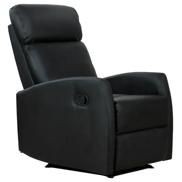 Reclining Relax Chair, Adjustable and Ergonomic, PU Leather with Padding, for Home and Office, 65x92x100 cm, Black