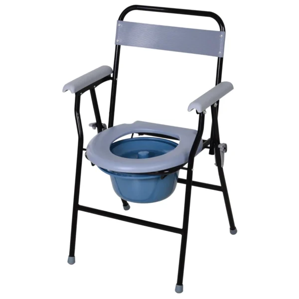 ECARE | Foldable WC chair with removable pot for the elderly and disabled in iron and plastic tubes | 52x50x75cm