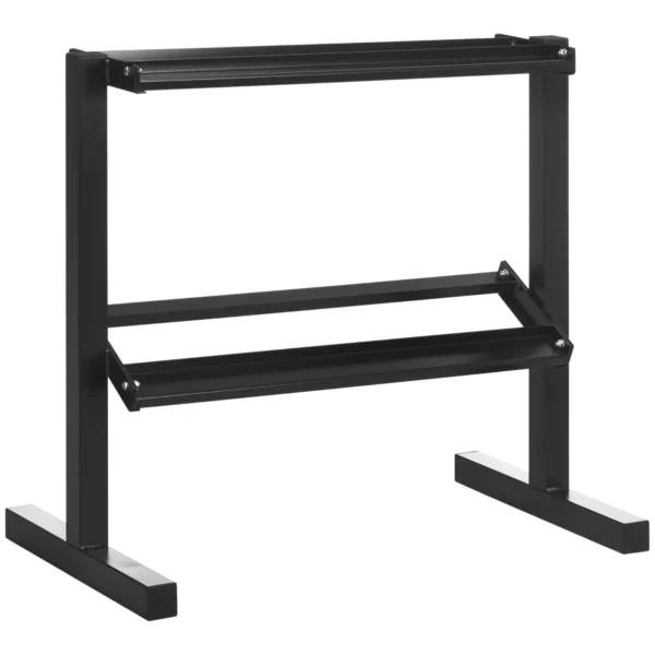 Weight Rack with 2 Steel Shelves for Gym, Home and Office, 94x52. 5x82cm, Black