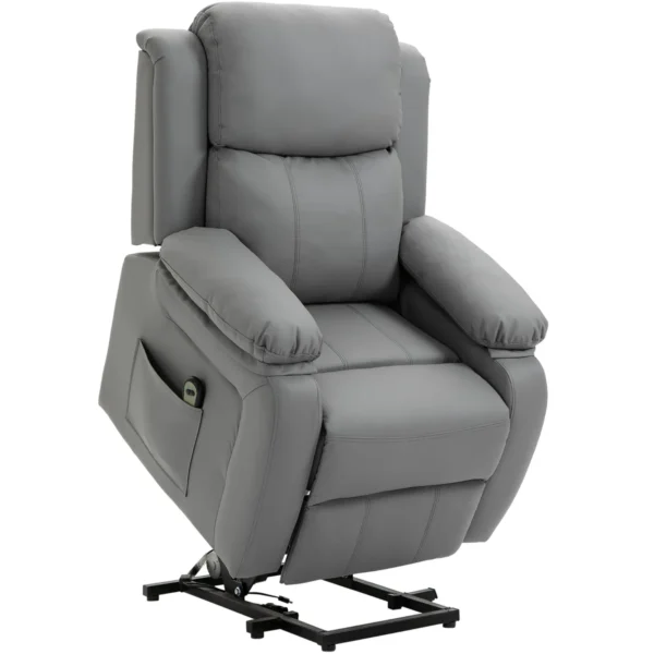 AURORA | Electric Relax Chair and Lift Recliner up to 160° with Remote Control, in Faux Leather - Grey