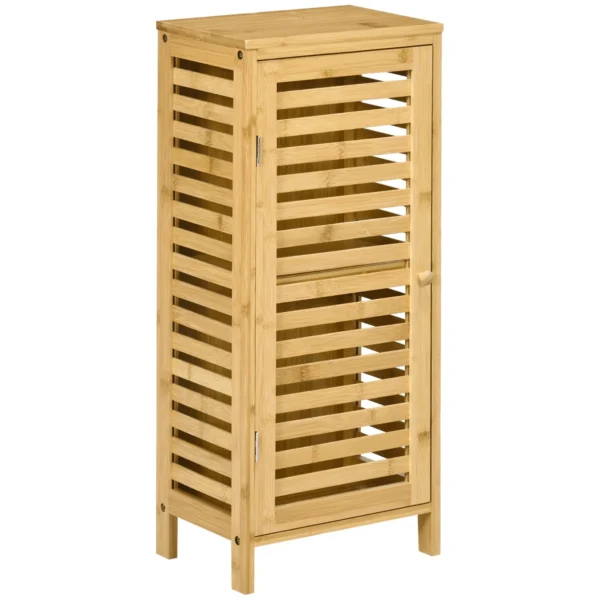Bamboo Bathroom Cabinet with Adjustable Internal Shelf, 30x19.9x70 cm, Wood color