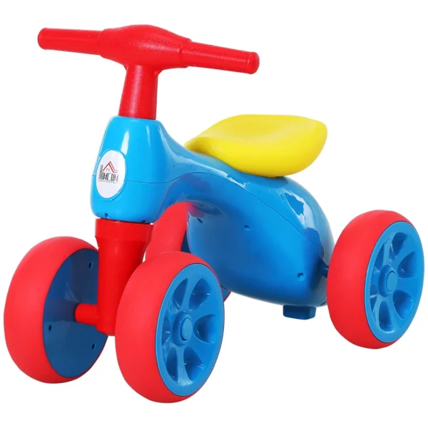 Balance Bike, 4-Wheel Balance Bike for Kids Ages 18-36 Months, Blue and Red, 57cm x 33.5cm x 42.5cm