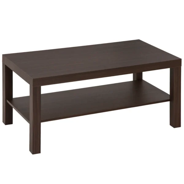 Classic Rectangular Coffee Table with Wooden Storage Shelf 90×45×44.5cm