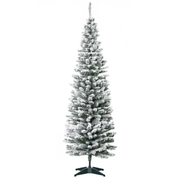 CHRISTMAS TREE - 180cm Artificial Snowy Christmas Tree with 390 Branches, Removable Base Christmas Decorations