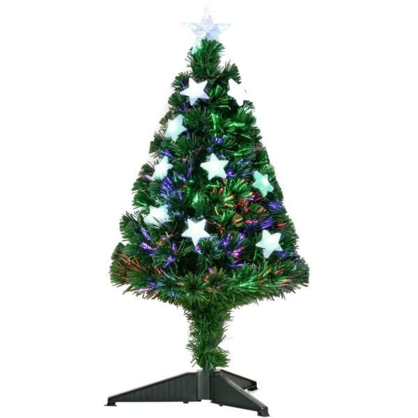 Christmas tree 90cm with 90 pvc branches and optical fiber with 12 LEDs