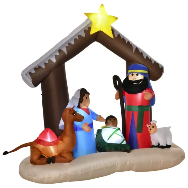 Inflatable Nativity Crib with 5 LED lights | 183cm