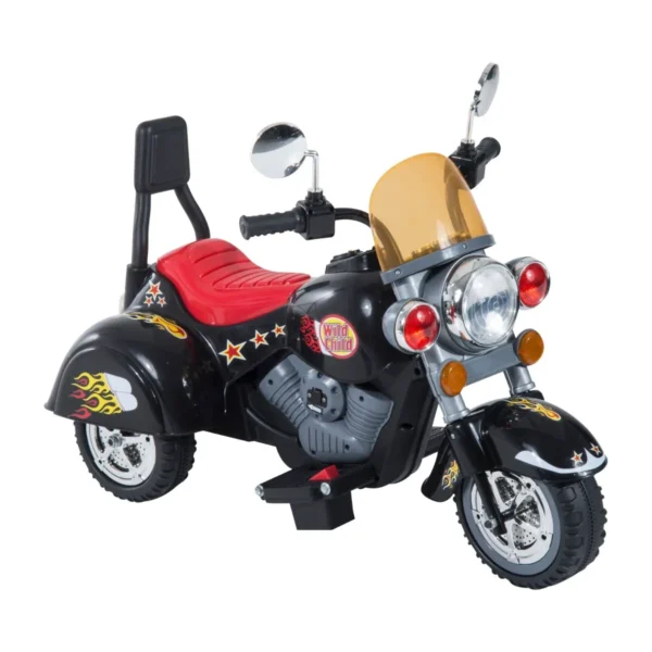 Electric motorcycle for children with 3 6v wheels, black