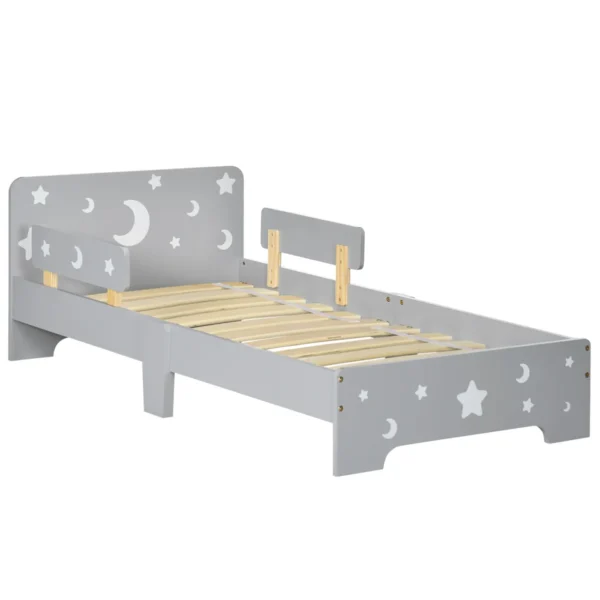 Children's Bed 3-6 Years with Stars and Moon Patterns in MDF Panels and Chipboard, 143x76x49 cm