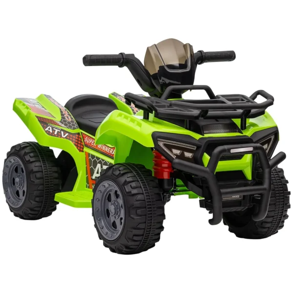 Quad electric for children with 6V rechargeable battery, accelerator button, age 18-36 months, 70x42x45cm, green