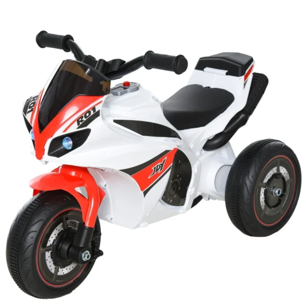 Triciclo three-wheeled motorcycle toy for children 18-36 months with music and white and red headlights