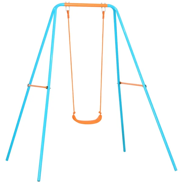 Children's Swing Set 3-8 Years Old Garden Steel and PE with Seat and Pegs, 163x145x181 cm