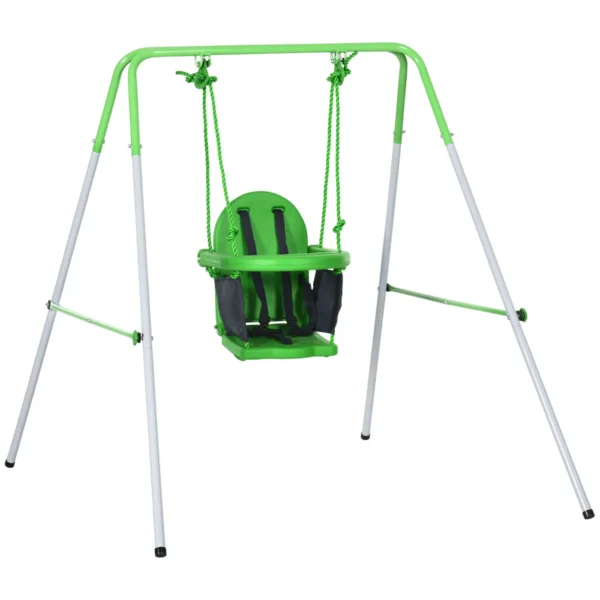 Children's Swing 6-36 Months Garden and Living Room in Steel and PE, 122x146x122 cm, Green