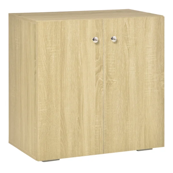Multiuse cabinet with 2 doors for living room or office, 70x39x70cm - Wooden color