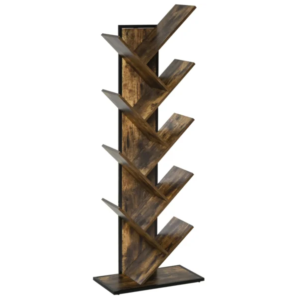 Shelves Library Design Wooden Tree Tree Wooden Style With 10 Wooden Colored shelves