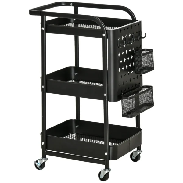 SPARKLE | Multipurpose Trolley with 3 shelves and wheels | 51.5x32x75.6 cm