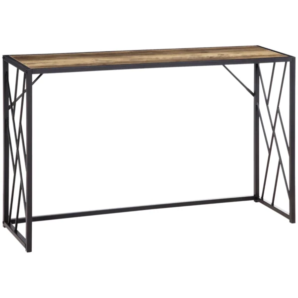 Table Industrial Steel and Wood Industrial Style, 120x35x75cm, Marrone