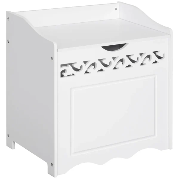 Wooden Wooden Cabinet with White with carved decoration 55 x 34 x 58 cm