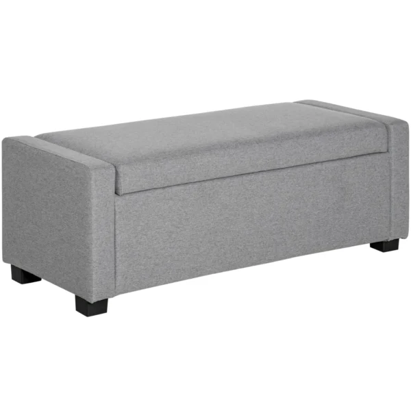 Fabric Bedside Bench with Storage Compartment, 120x50x44cm - Grey