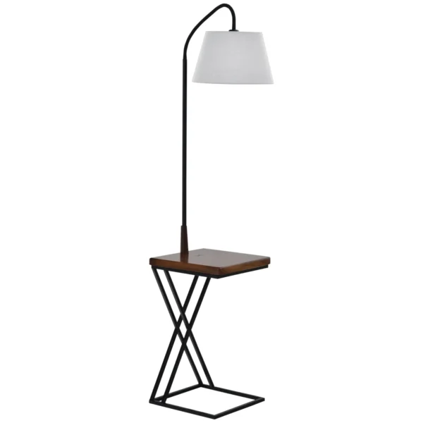 Modern Floor Lamp with Wireless Charger and Flexible Head for Living Room, Bedroom and Office, 36x36x165 cm