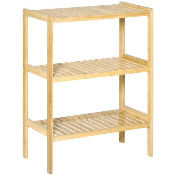 Multiuse mobile 3 levels saving in bamboo for bathroom and living room, 62x33x80cm