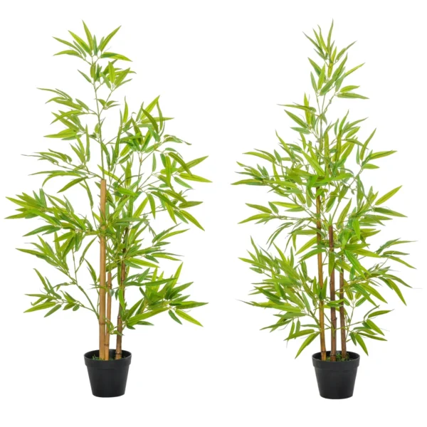 Set of 2 Artificial Bamboo Plants in a 120cm Pot for Indoors and Outdoors