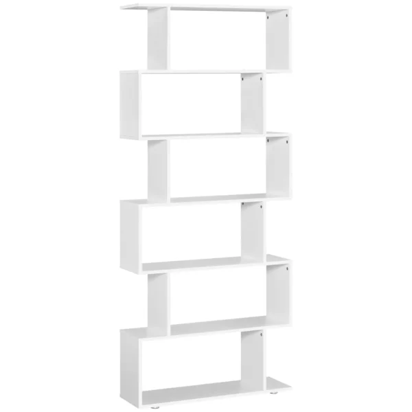 Design Bookcase Office Furniture Wooden Shelf 80x24x191cm White