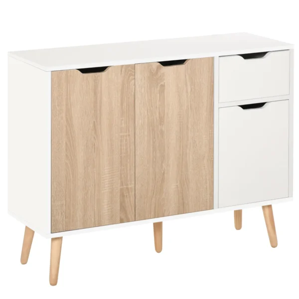 Multiuse Wooden Mobile with Nordic style drawer and lockers, 90x30x72cm