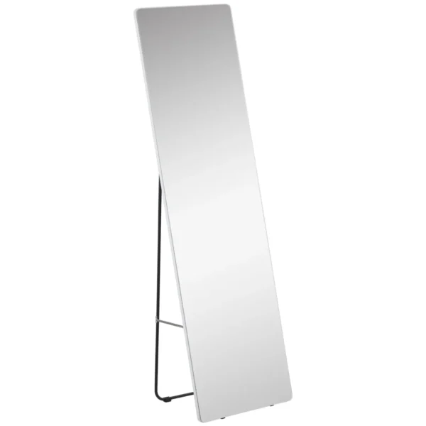 Floor and Wall Mirror with Aluminum Frame for Bedroom, Entrance and Bathroom, 45x37x158.5cm