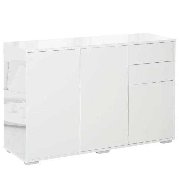 Multiuse cabinet 2 drawers and 2 pressure cabinets, white, white