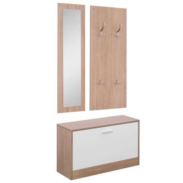 Set 3 pieces SCANDLE HAPPENDIBITS Mirror Wardrobe Wardroba in Wooden, 80x27x46.5cm