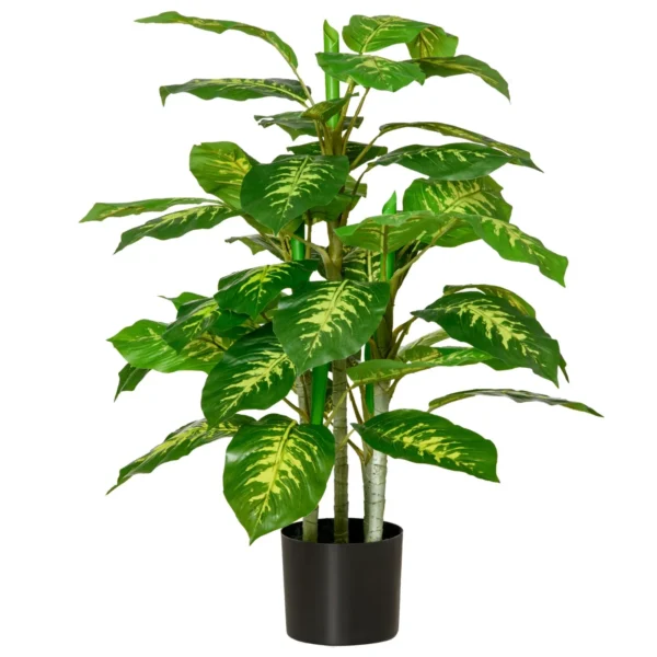 Artificial Evergreen Plant with Pot Φ17x14.5 cm Black for Indoor and Outdoor Use, Plant Height 95 cm