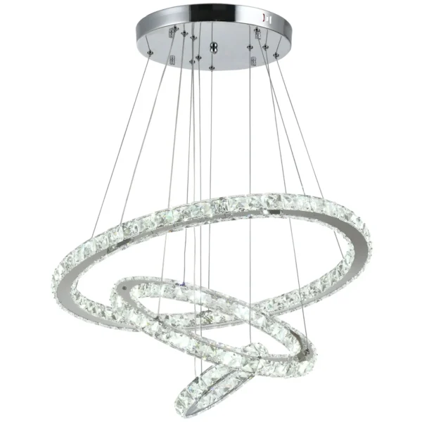 Suspension crystal chandelier with 3 adjustable LED lights ф60 x 110cm