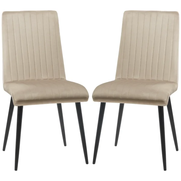 Set of 2 Padded Kitchen Chairs with Steel Legs and Space-Saving Design, 43x58x90 cm