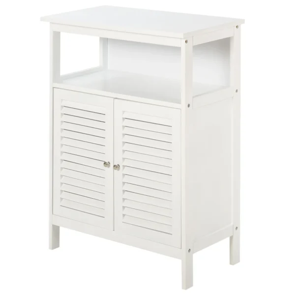 Kleankin Waterproof bathing cabinet with 2 shelves and white MDF locker