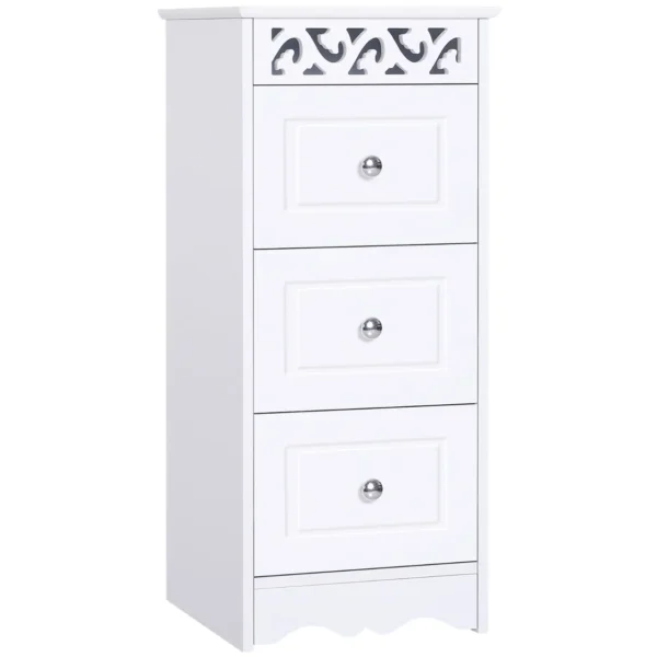 Wooden Bathroom Bathroom Cabinet With White Floral Forgotter Decor 30 x 30 x 68.5cm