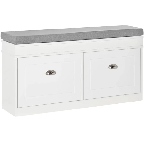 Belga Scarpage Wooden Wooden Wooden, 2 drawers and adjustable shelf 104x24x55cm, White