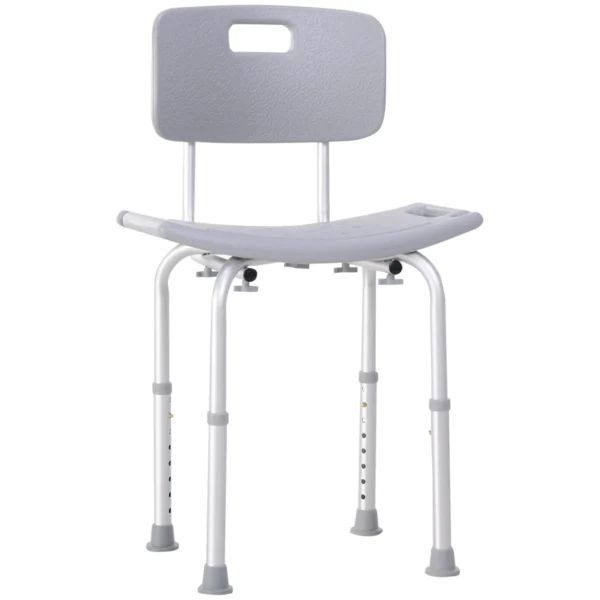 Aluminum shower chair and plastic adjustable height 8 levels