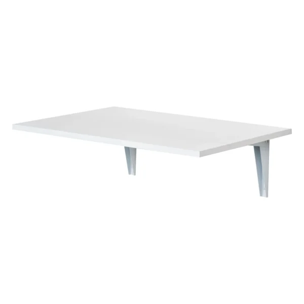 Wall table folding saving in mdf and metal frame, for living room kitchen, white, 60x40x20cm