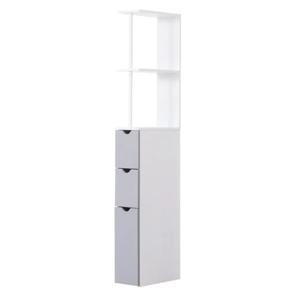 Bath column cabinetry saving wooden, white and Grey, 15x33x136cm
